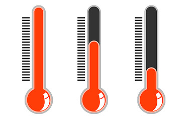 Image showing Thermometer with red color sign