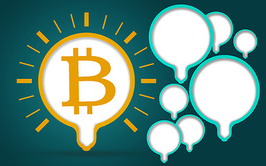 Image showing Illustration of light bulb with a bitcoin sign