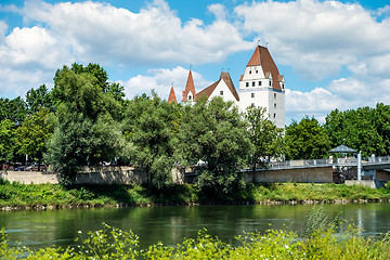 Image showing Image of bank of Danube with castle in Ingolstadt