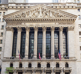 Image showing Exterior of New york Stock Exchange, Wall street, lower Manhattan, New York City, USA.