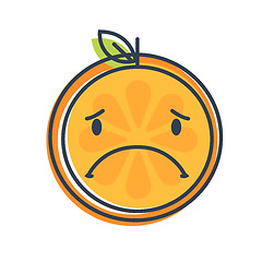 Image showing Emoji - sad orange feeling like crying. Isolated vector.