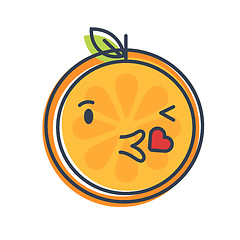 Image showing Emoji - kiss orange smile. Isolated vector.