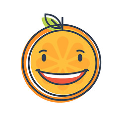 Image showing Emoji - laughing orange smile. Isolated vector.