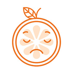 Image showing Emoji - sad orange feeling like crying. Isolated vector.