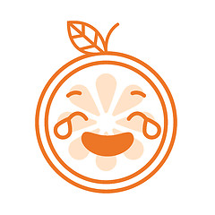 Image showing Emoji - laughing with tears orange smile. Isolated vector.