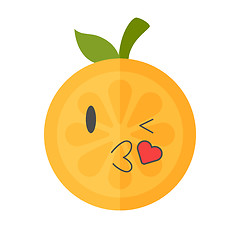 Image showing Emoji - kiss orange smile. Isolated vector.