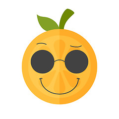 Image showing Emoji - cool orange with sunglasses. Isolated vector.