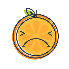 Image showing Emoji - crying orange. Isolated vector.