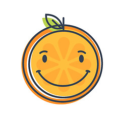 Image showing Emoji - orange with happy smile. Isolated vector.