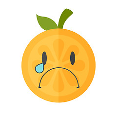 Image showing Emoji - tears crying orange. Isolated vector.