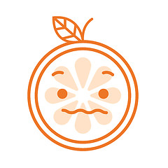 Image showing Emoji - worry orange with drop of sweat. Isolated vector.