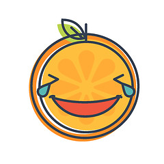 Image showing Emoji - laughing with tears orange smile. Isolated vector.