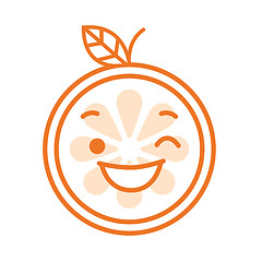 Image showing Emoji - winking orange with happy smile. Isolated vector.