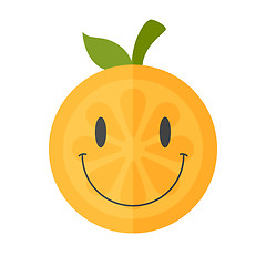 Image showing Emoji - orange with happy smile. Isolated vector.