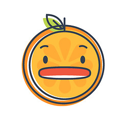 Image showing Emoji - shock orange smile. Isolated vector.