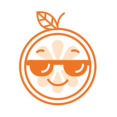 Image showing Emoji - cool orange with sunglasses. Isolated vector.