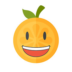 Image showing Emoji - laughing orange smile. Isolated vector.