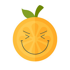 Image showing Emoji - enjoy orange with happy smile. Isolated vector.