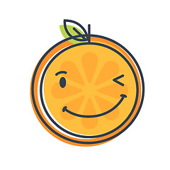 Image showing Emoji - winking orange with happy smile. Isolated vector.