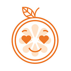 Image showing Emoji - orange in love with happy smile. Isolated vector.