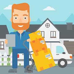 Image showing Man delivering boxes.