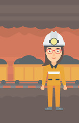 Image showing Confident miner in hardhat.