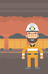 Image showing Confident miner in hardhat.