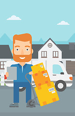 Image showing Man delivering boxes.