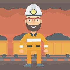 Image showing Confident miner in hardhat.