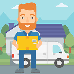 Image showing Man delivering box.