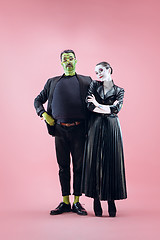 Image showing Halloween Family. Happy couple in Halloween Costume and Makeup