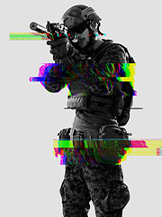 Image showing soldier aiming laseer sight optics glitch