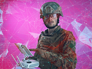 Image showing soldier drone technician glitch