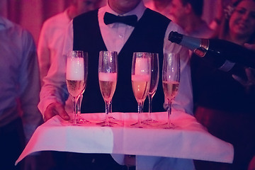 Image showing champagne  in wineglasses