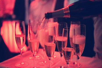 Image showing champagne  in wineglasses