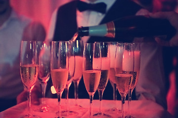 Image showing champagne  in wineglasses