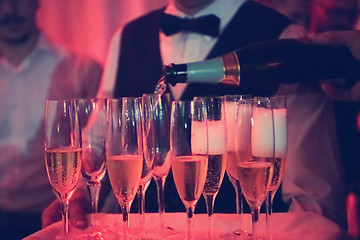 Image showing champagne  in wineglasses