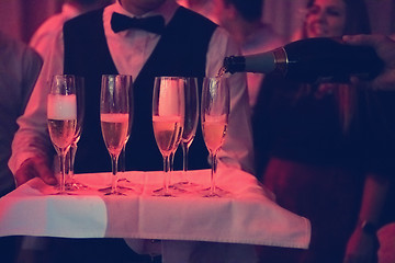 Image showing champagne  in wineglasses