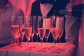 Image showing champagne  in wineglasses