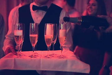 Image showing champagne  in wineglasses