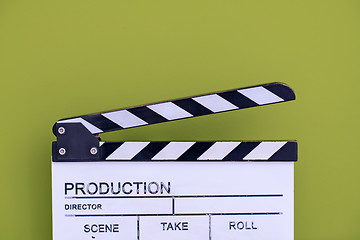 Image showing movie clapper on green chroma background