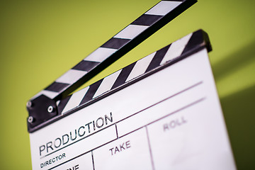 Image showing movie clapper on green chroma background