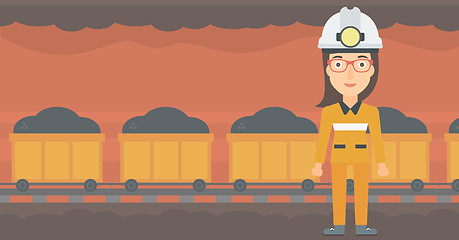 Image showing Confident miner in hardhat.