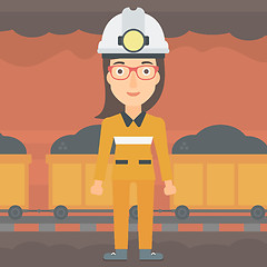 Image showing Confident miner in hardhat.