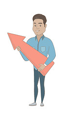 Image showing Young hispanic businessman with growth graph.