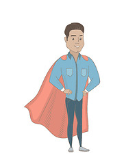 Image showing Young hispanic businessman dressed as a superhero.