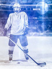 Image showing hockey player portrait