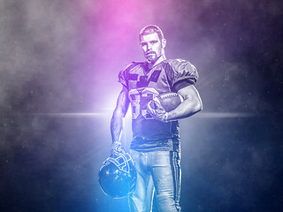 Image showing portrait of confident American football players