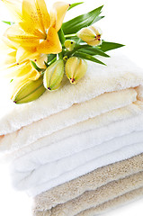 Image showing Stack of towels