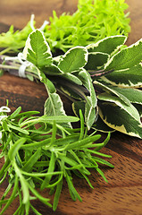 Image showing Bunches of fresh herbs